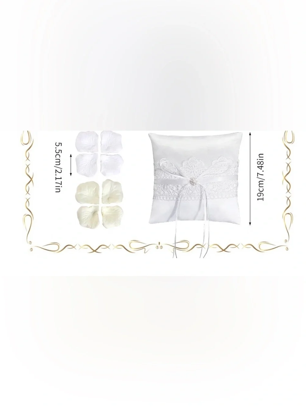 Wedding Accessory Bundle - Ring Bearer Pillow and Silk Petals for Flower Girl